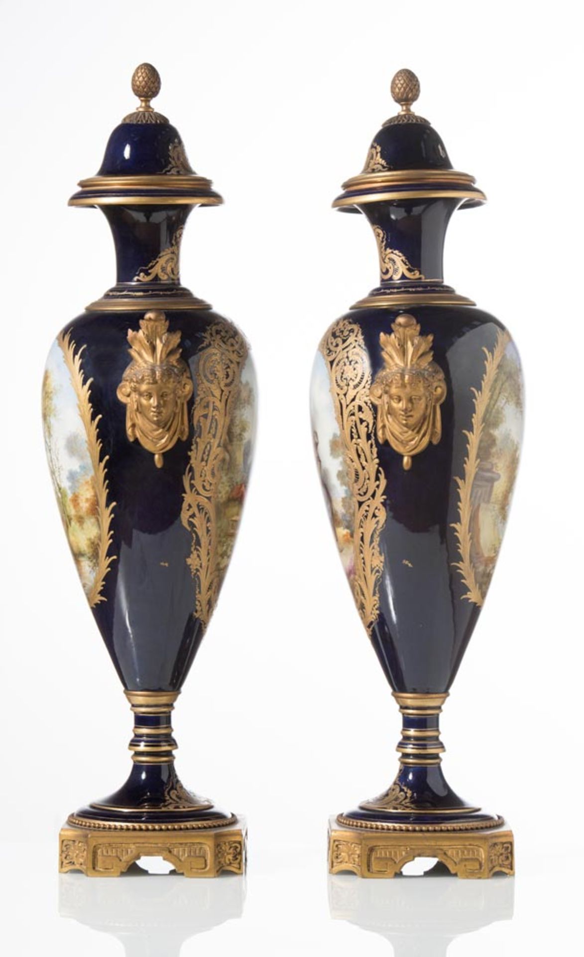 Pair of porcelain Sevres vase, France, 20th Century - Image 2 of 2