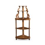 Walnut etagere, Emilia, late 19th Century - early 20th Century.