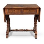 Walnut veneered small table 'a bandelle', half of 19th Century.