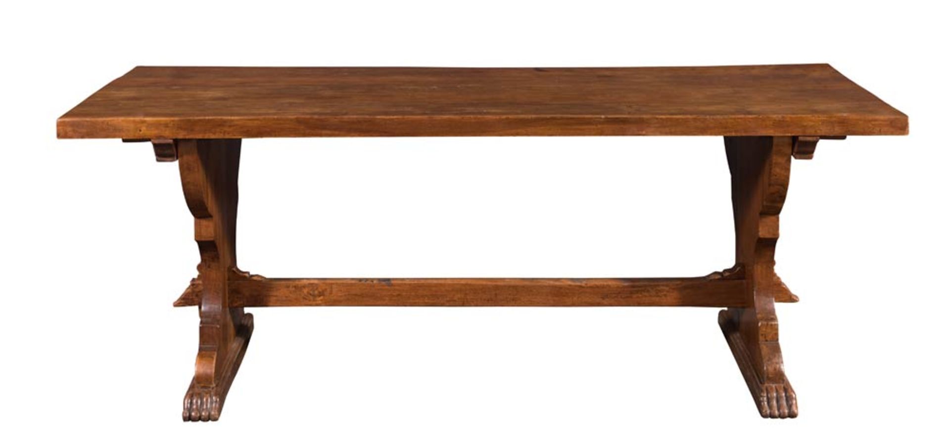 Walnut table, 20th Century, made by ancient elements. - Bild 2 aus 2