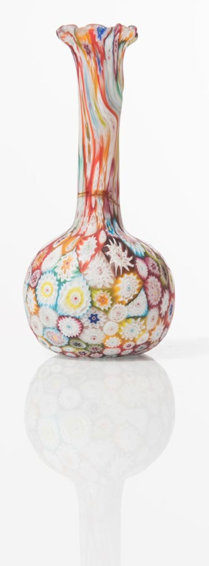 Toso Brothers, Murano, Murrine glass small vase, early 20th Century.