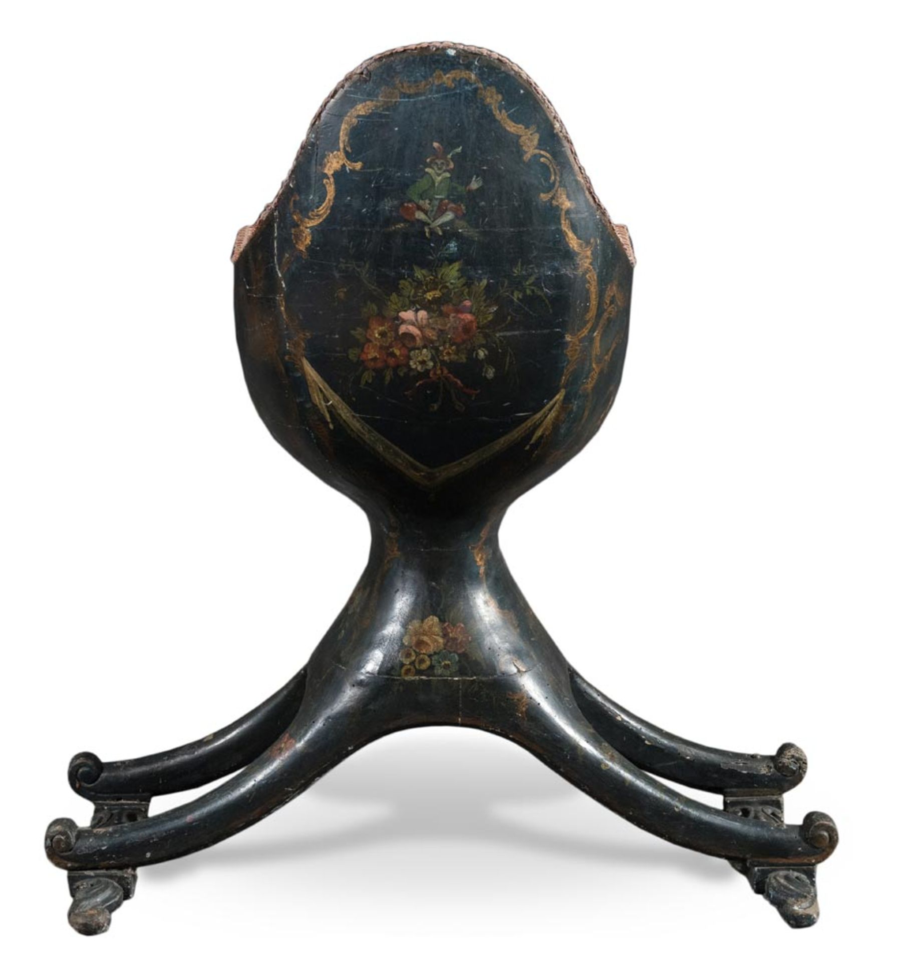 Painted wood 'Gondola' armchair, 18th Century. - Image 2 of 2