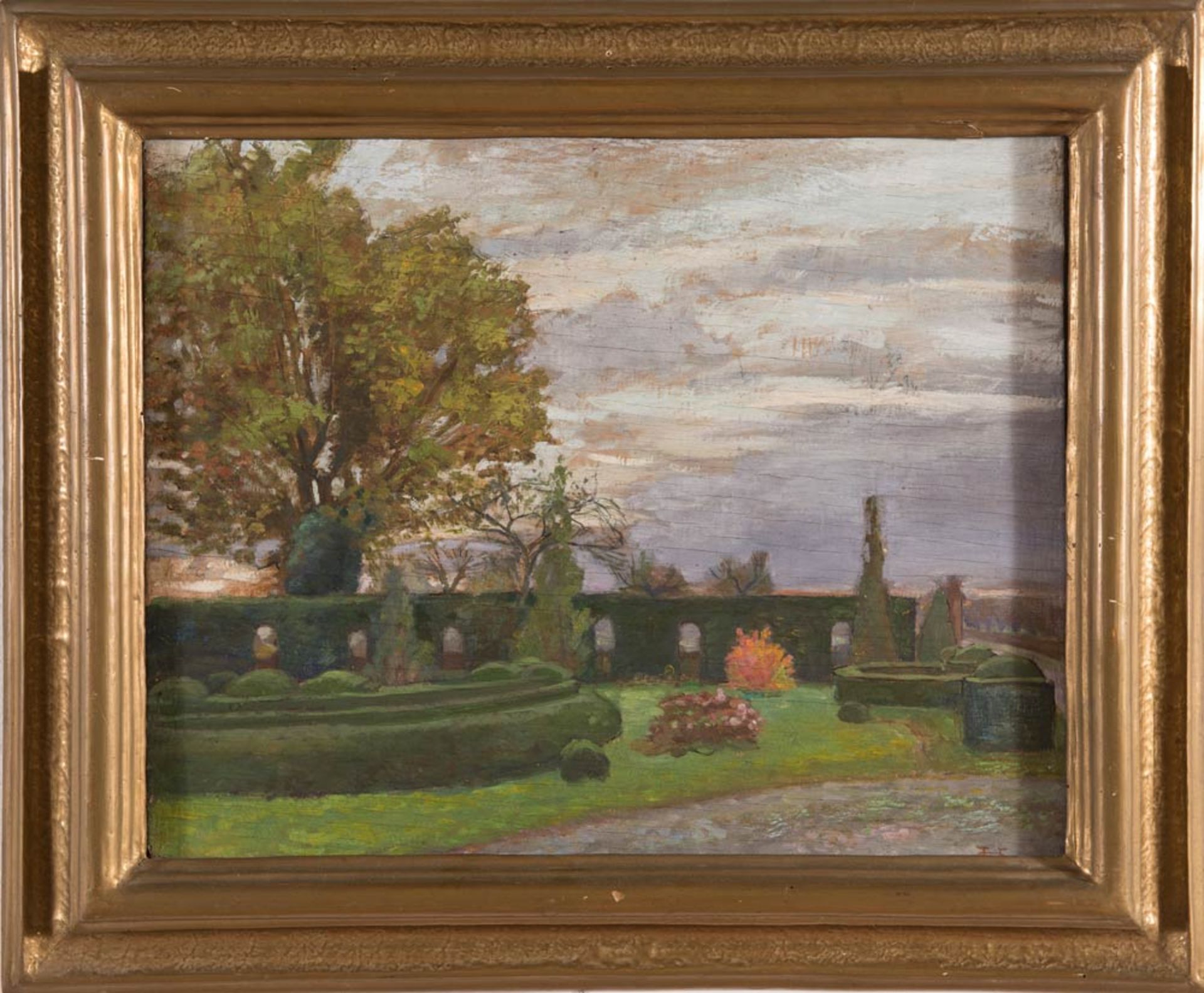 Umberto Tirelli (Modena 1871 - Bologna 1954), "Giardino di villa".