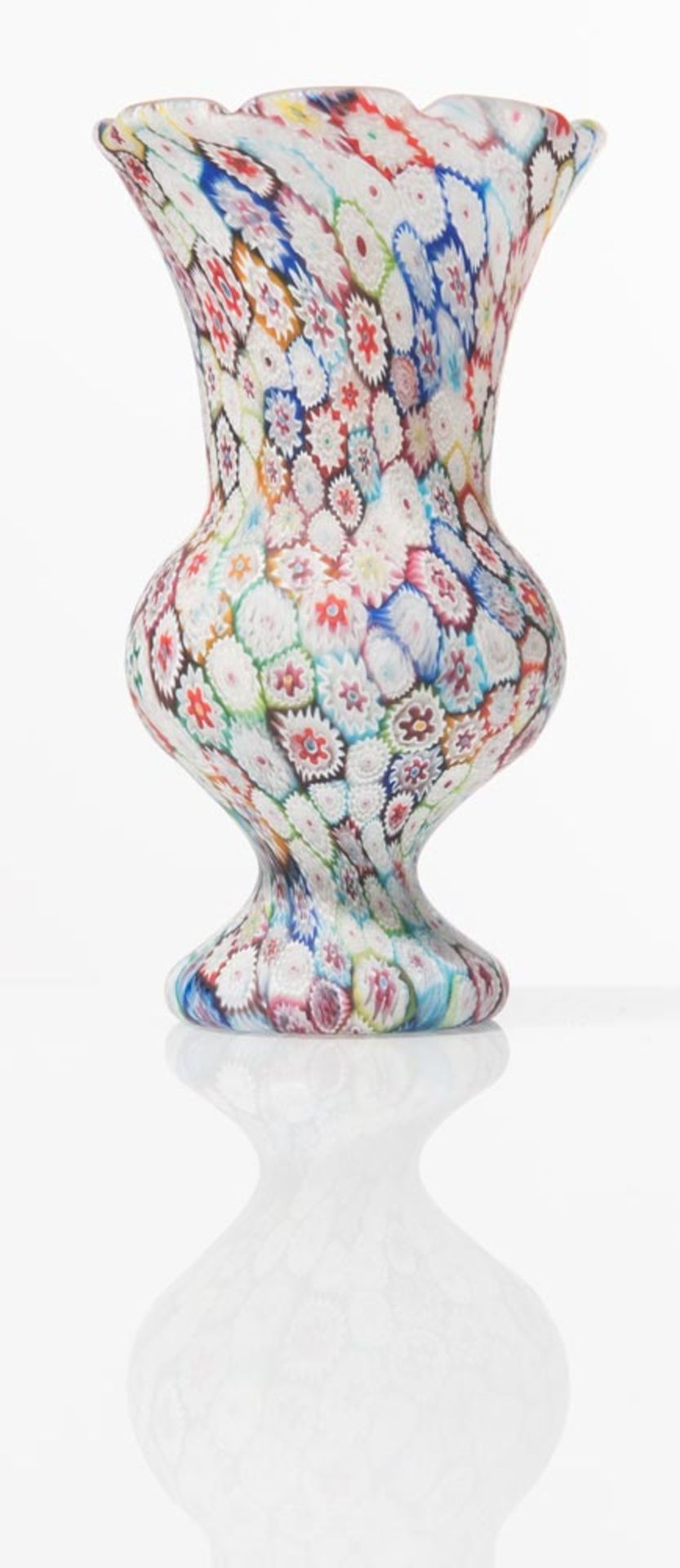 Toso Brothers, Murano, Murrine glass small vase, early 20th Century.