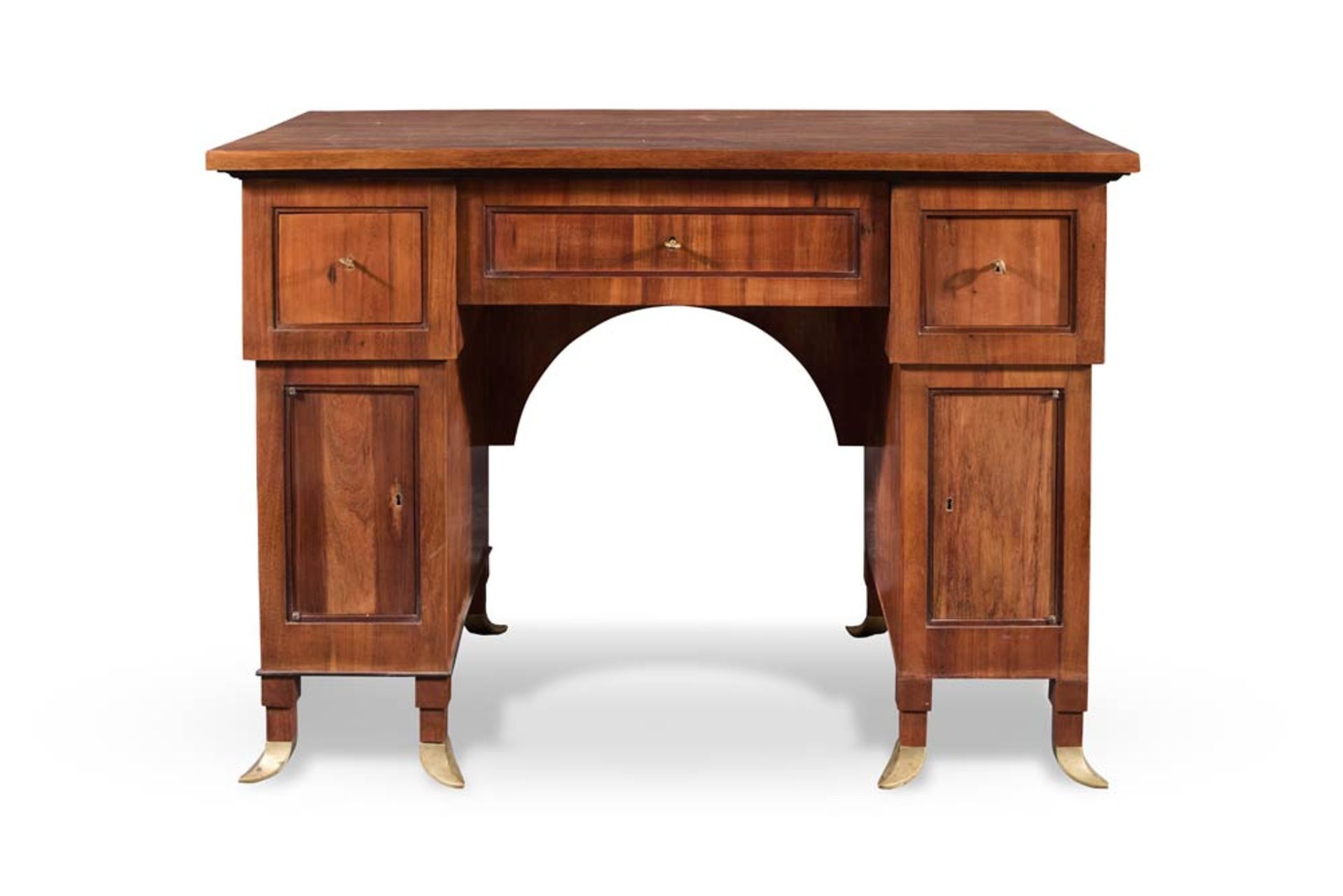Maoghany veneered desk, second half of 19th Century.