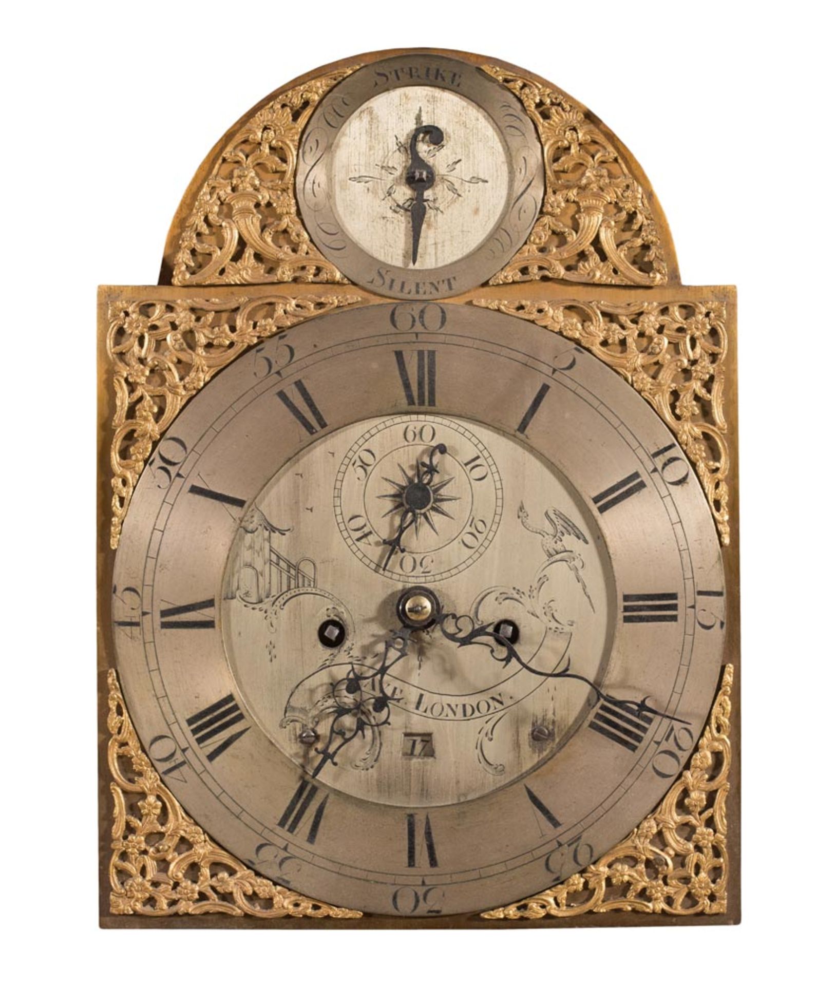 English Red Lacquer Longcase Clock with Chinoiserie Design, 18th Century. - Image 2 of 2