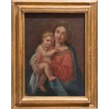 Pittore del XIX sec., "Madonna con bambino".