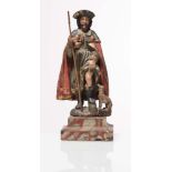 Polychrome wood sculpture, “San Rocco”, 17th Century.