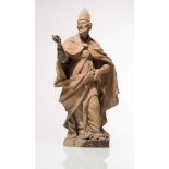 Terracotta sculpture, “Vescovo”, Lombardia, 18th Century