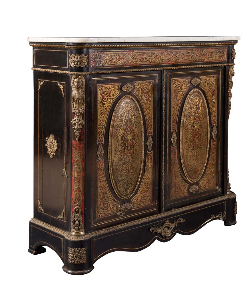 Ebonized wood sideboard, Boulle-style, early 20th Century. - Image 2 of 2