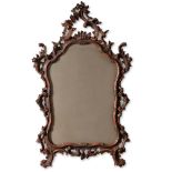 Carved wood mirror, 20th Century.