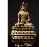 Gilt bronze figure of Buddha Sakyamuni Tibet, 16th Century.