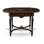 Ebonized wood table, early 20th Century.