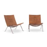 Poul Kjaerholm, Pair of chairs PK22, Kold Christensen, Denmark, 60s.