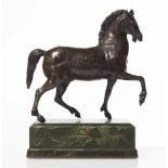 Bronze sculpture, "Cavallo Bardato", 20th Century.