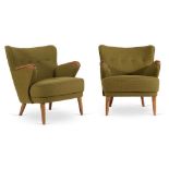 Pair of armchairs, Italian manufacture, 60s.