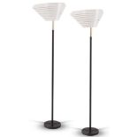 Alvar Aalto, Pair of floor lamps, A805 model, Ed. Artek, 70s/80s.