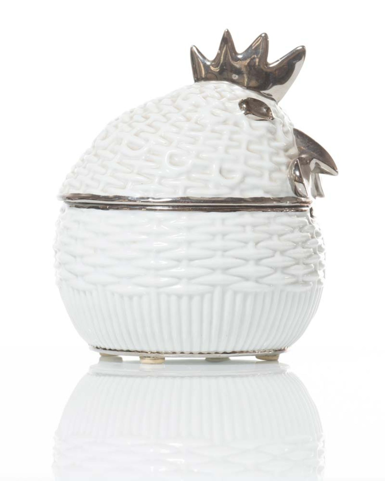 White and silver porcelain box, "Gallina", Italy, 80s. - Image 2 of 2