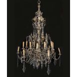 Eighteen-light chandelier, attributed to Maison Baguès, 20th Century.