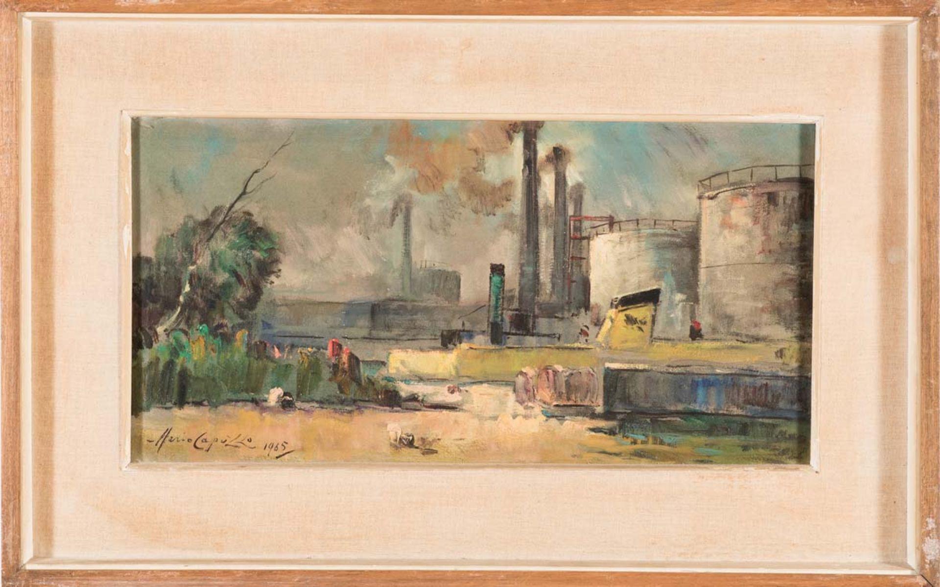 Mario Capuzzo (Badia Polesine 1902 – 1978), "Zona Industriale Marina di Ravenna", 1965.