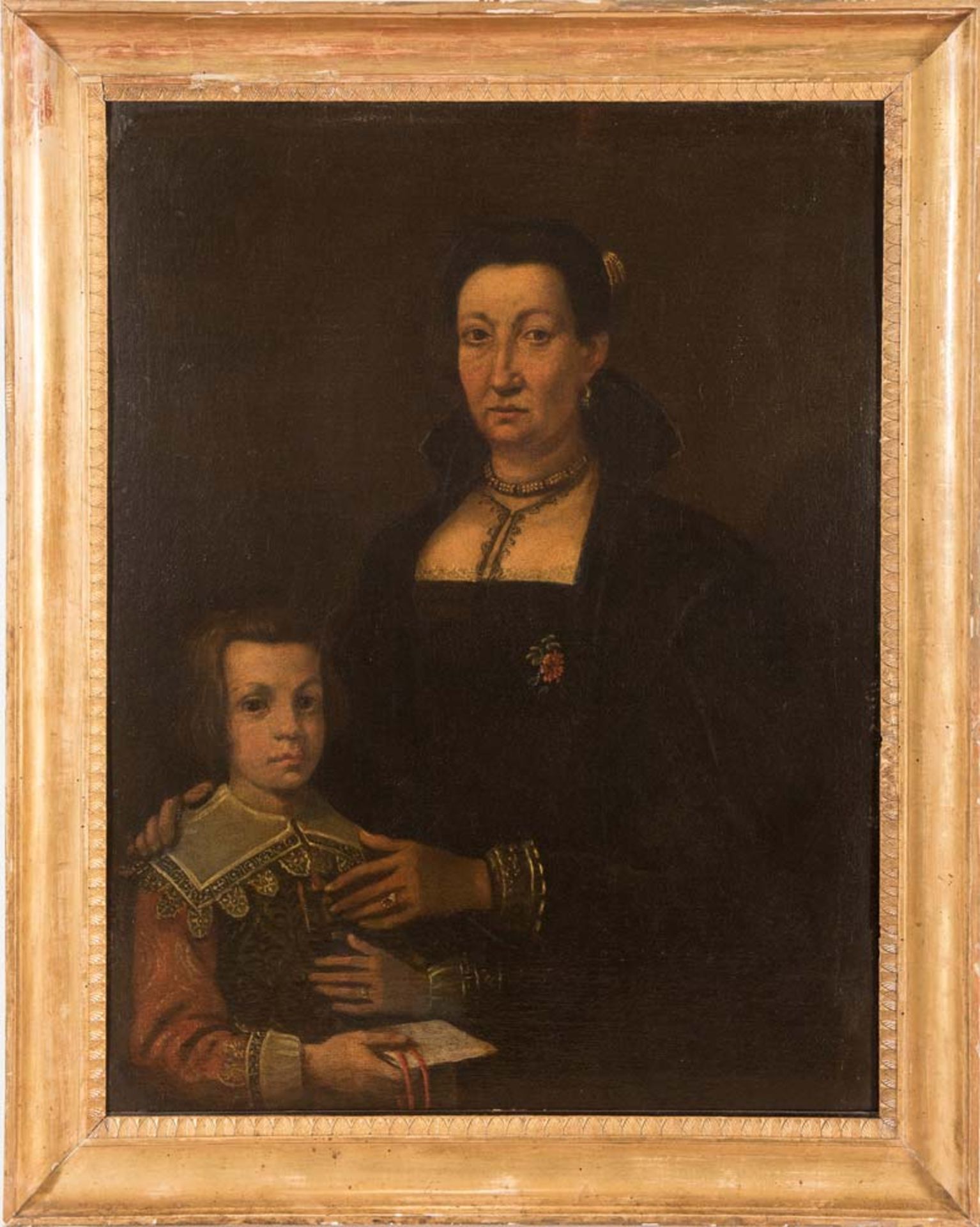 Spanish Late 18th Century Painter, "Nobildonna con bambino".