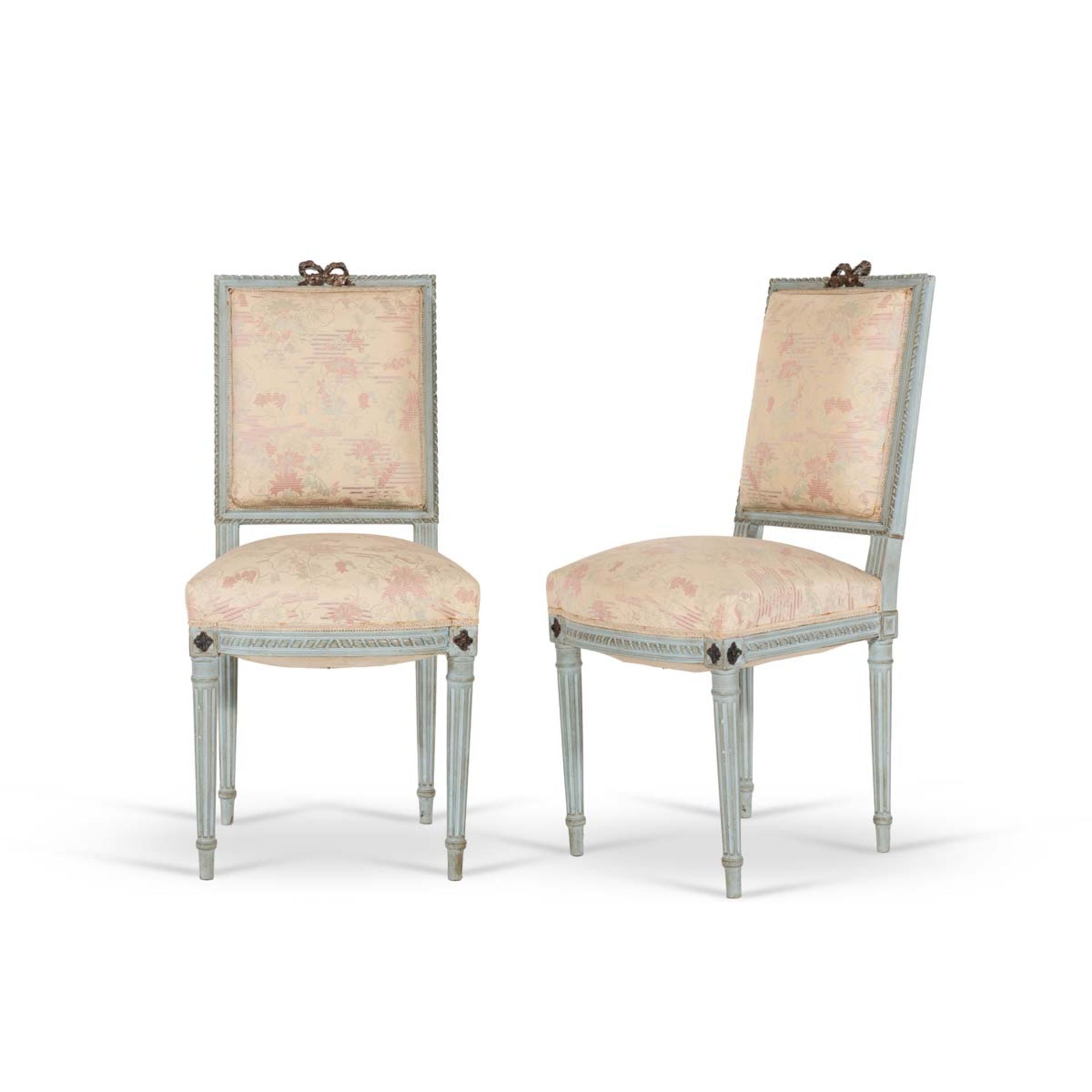 Pair of carved and lacquered chairs, 20th Century.