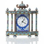 Bronze Cloisonné table clock, China, 20th Century.