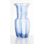 Polychrome caned glass vase, Murano, 70s.
