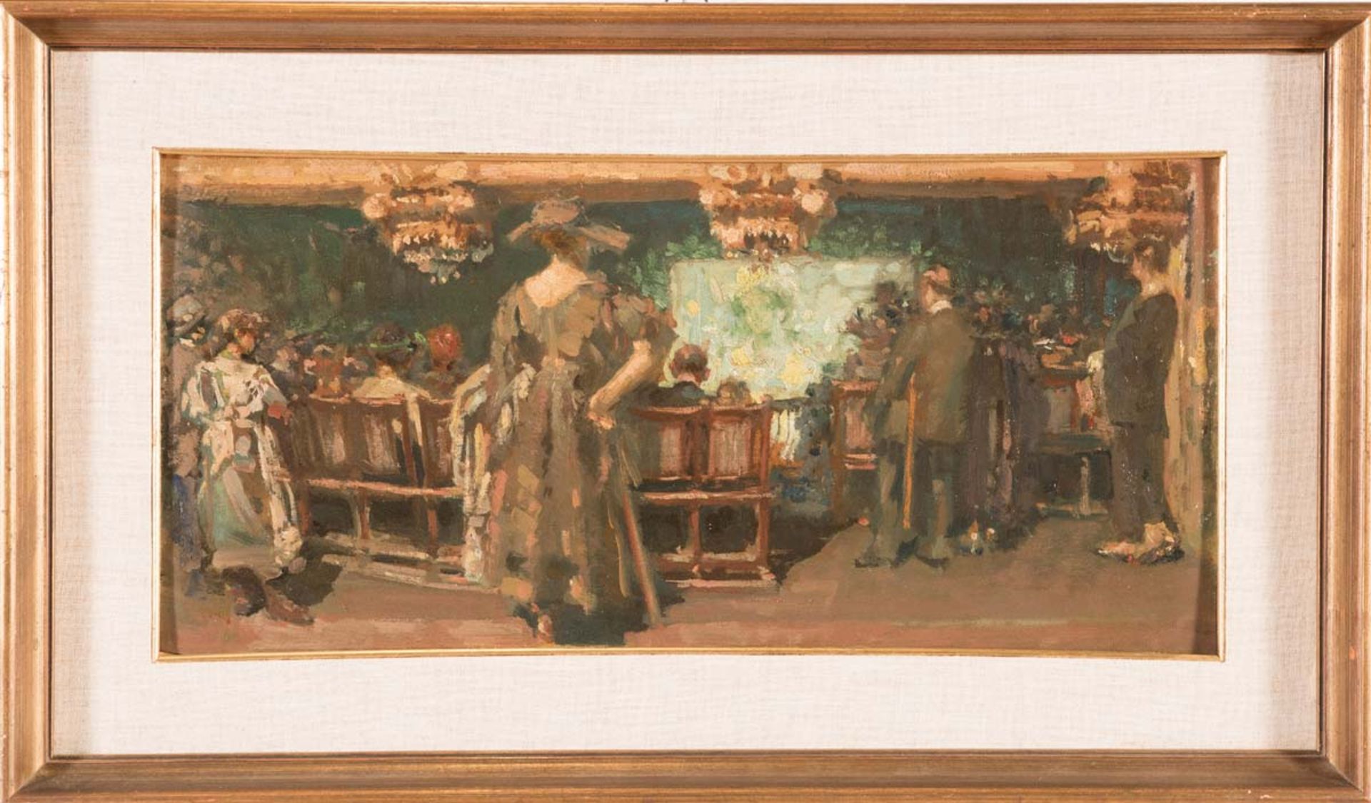 Late 19th Century - early 20th Century Painter, "Al cinema".