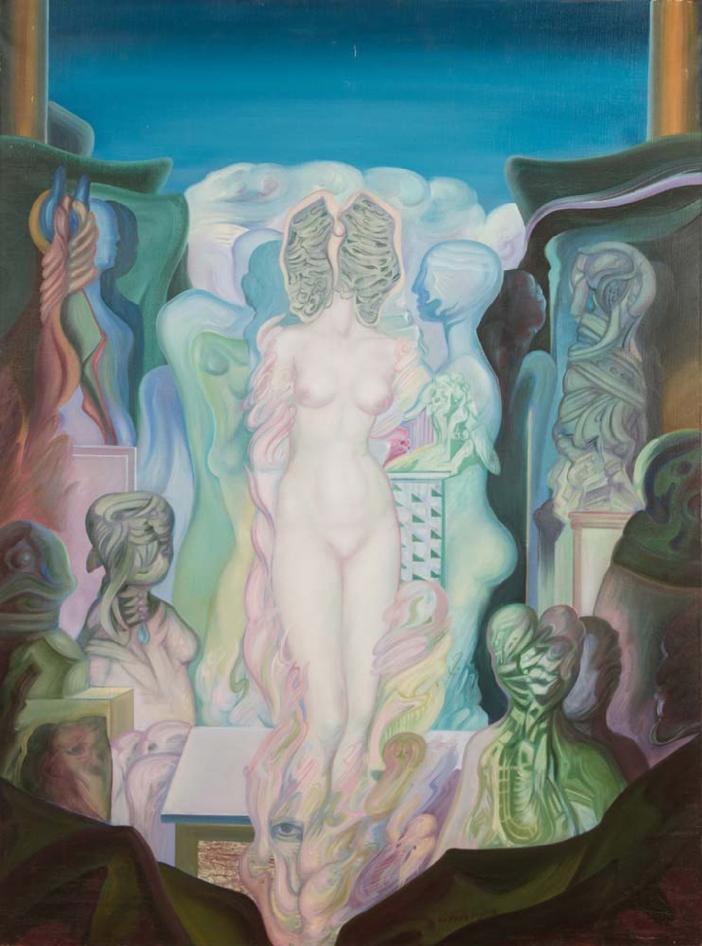 Luigi Dalla Vigna (Abano Terme 1924 – Padova 1990), "Nudo Femminile Surrealista".