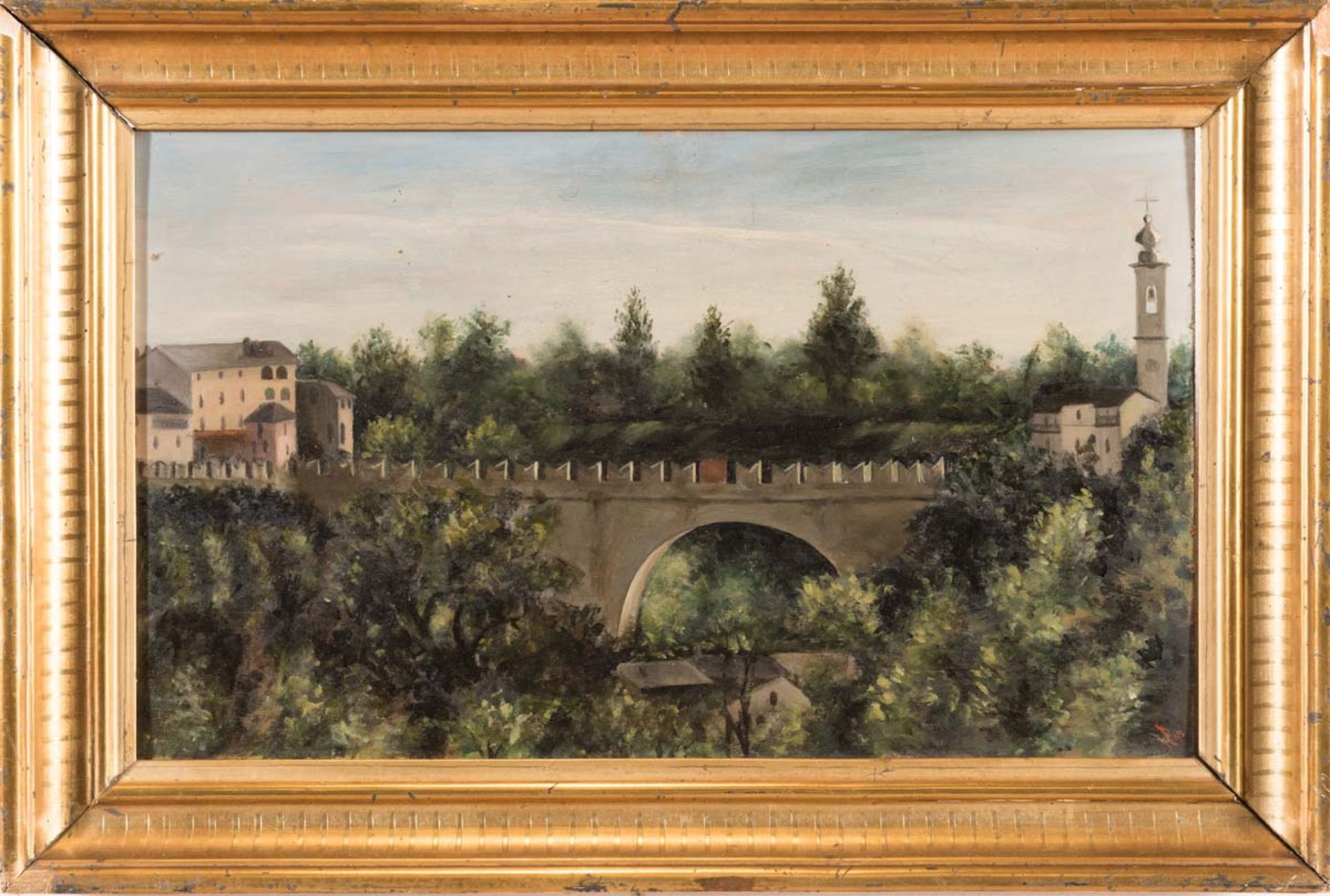 Luigi Bianchi (Milano 1827 – 1914), "Ponte di Dronero detto Ponte del Diavolo", 1892.