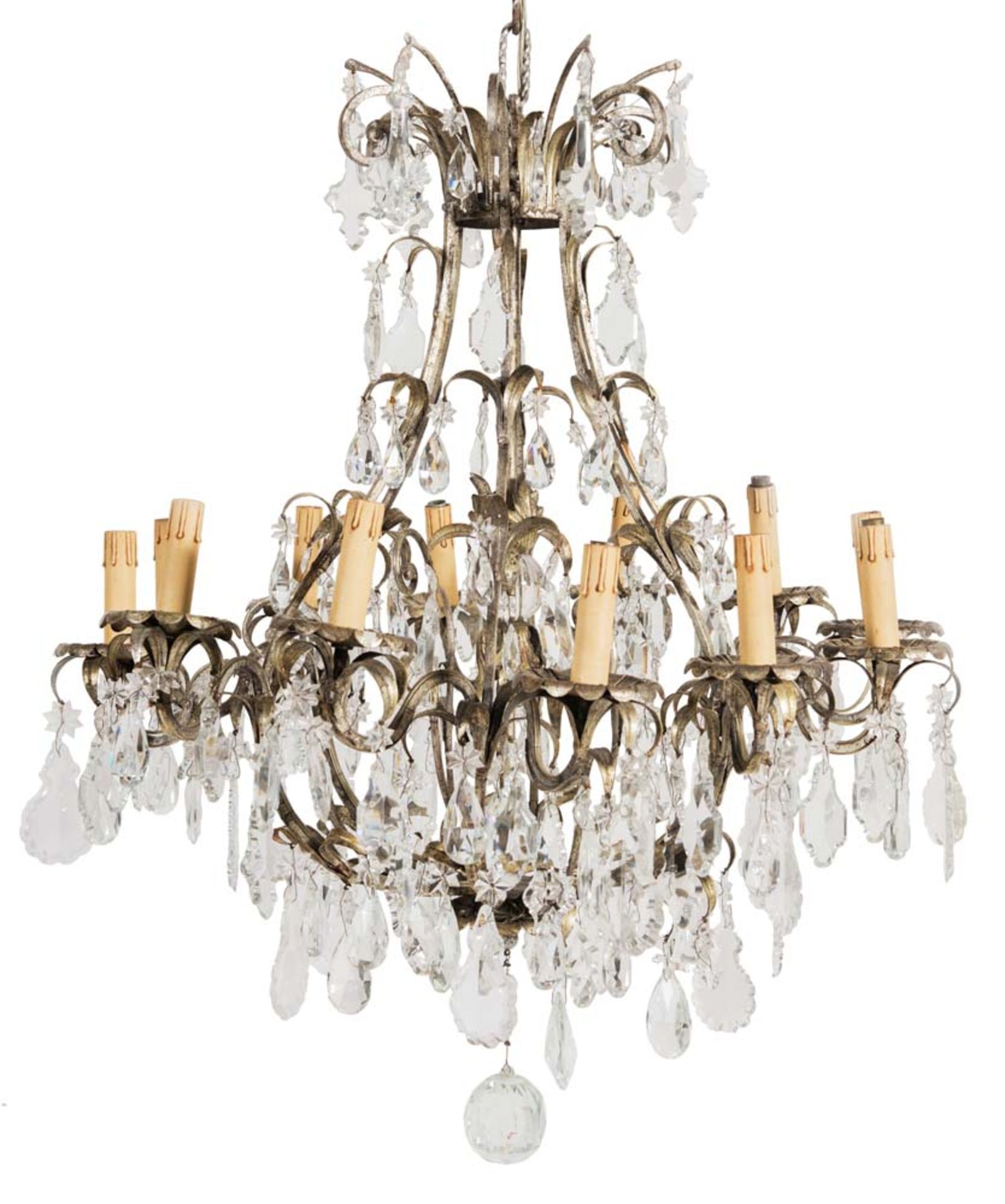 Twelve-light chandelier, attributed to Maison Baguès, 20th Century.