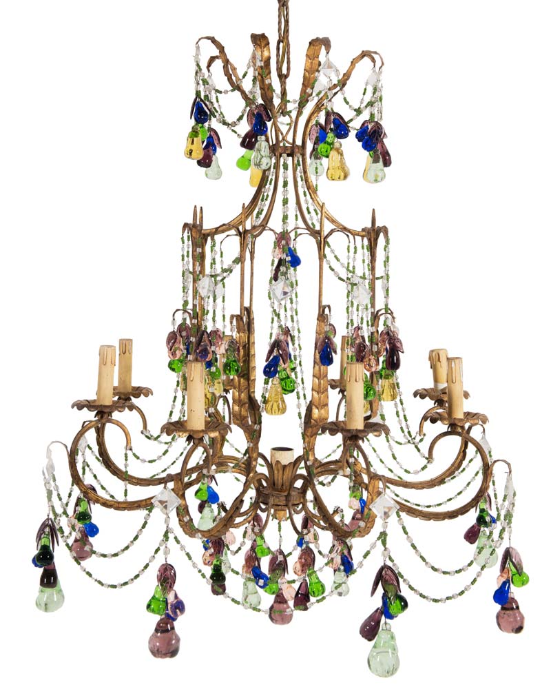 Nine-light chandelier, 20th Century.