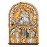 Panel made by polichrome Majolica tiles with "Scena Sacra", Sicily