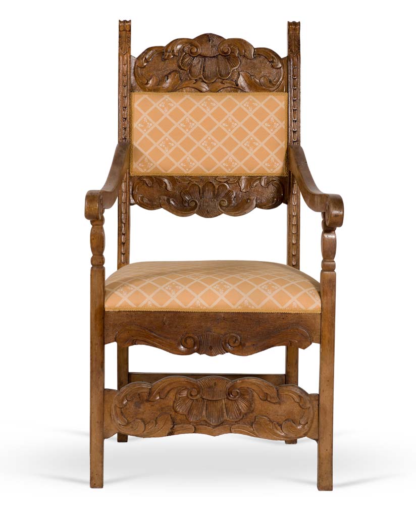 Group of five carved walnut armchairs, 20th Century. - Image 2 of 2