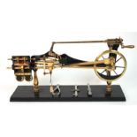 A well engineered model section Walschaerts value gear for locomotives in brass and metal with