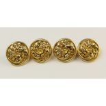 A pair of French 18ct gold cufflinks by WIESE the modelling of the foliate and flower form of