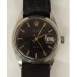 A Gentleman's Rolex OysterDate Precision circa 1968 with stainless steel case, black dial, gold