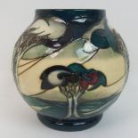 A Moorcroft Vale de Luna pattern vase designed by Nicola Slaney, circa 2002, the globular shaped