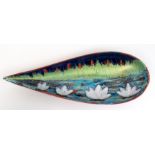*An Anita Harris Art Pottery 'Waterlily' spear dish hand painted by Anita Harris, the design in