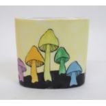 Elizabeth Mary Watt (1886-1954) A porcelain toothpick holder handpainted with coloured toadstools on