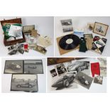 A collection of motor racing ephemera mainly relating to Leslie Thorne, including black and white