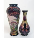 A Moorcroft Collectors Club Fuchsia pattern vase of bottle form with tubelined decoration, with