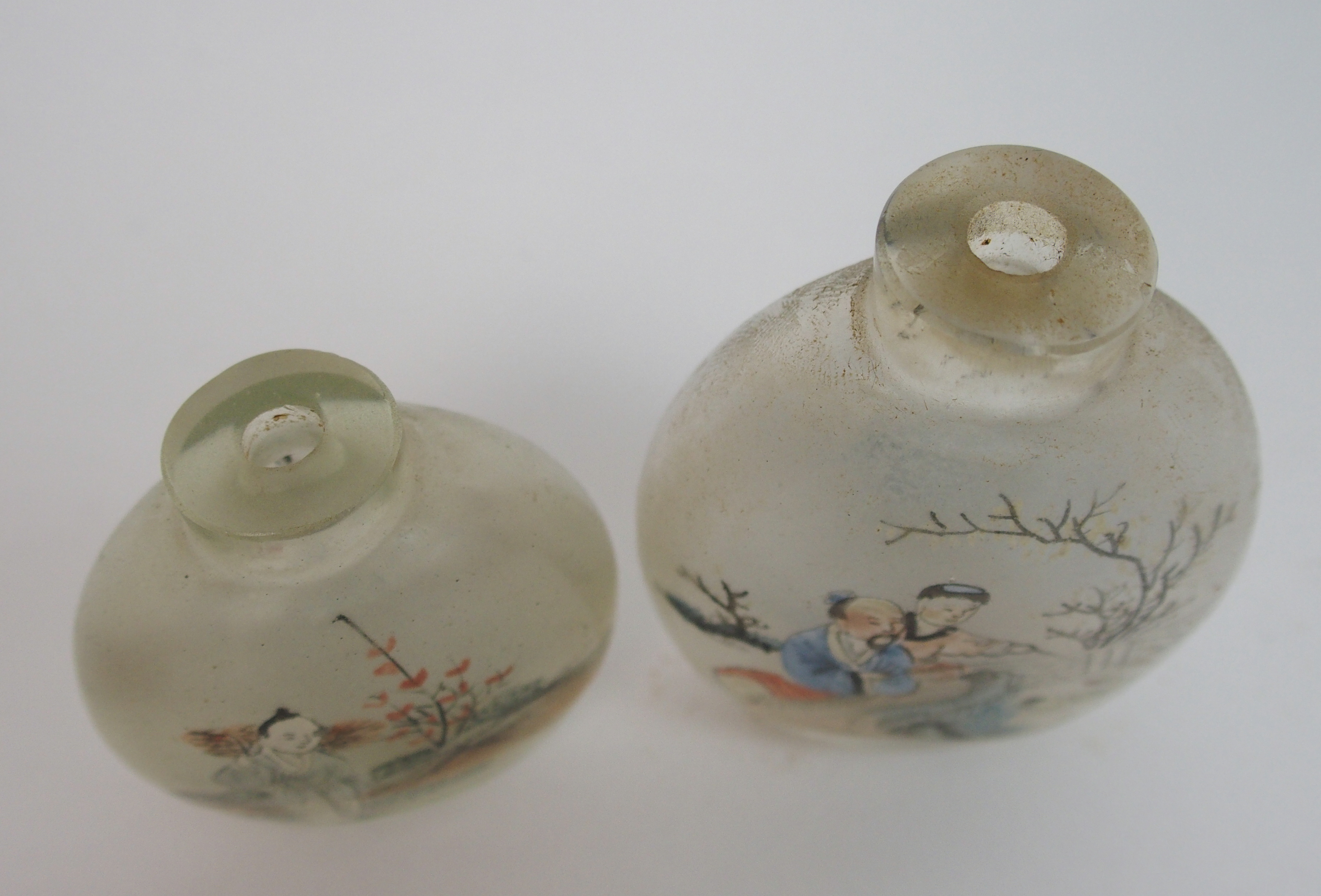 Six Chinese inside painted glass snuff bottles mostly with figures and landscapes, three oval, 5 - Image 15 of 15