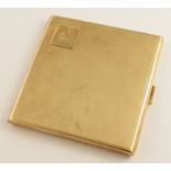A Mappin & Webb 9ct gold cigarette case with all over engine turned engraving in herringbone