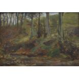 GEORGE PAUL CHALMERS RSA, RSW (Scottish 1833 - 1878) WOODLANDS Oil on paper laid on card, signed