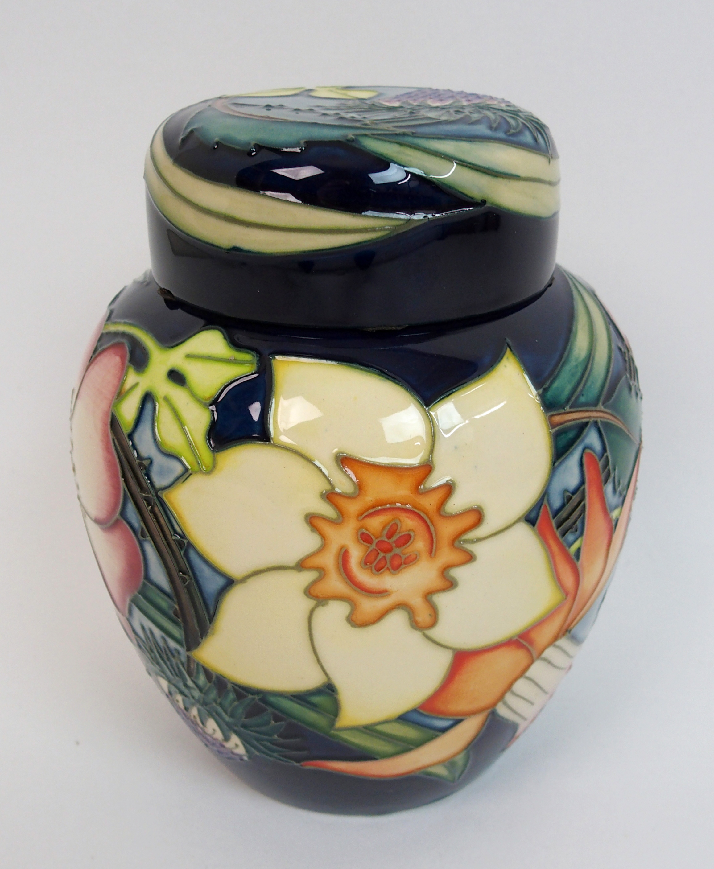 A Moorcroft Golden Jubilee pattern ginger jar designed by Emma Bossons, circa 2001, the body with
