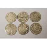 Alexander III (1249-1286) Six Long Cross pennies. 2nd Coinage. Condition fine to very fine (6)