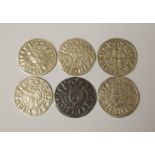 Alexander III (1249-1286) Six Long Cross pennies. 2nd Coinage. Condition fine to very fine (6)