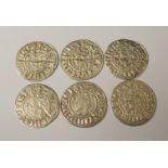 Alexander III (1249-1286) Six Long Cross pennies. 2nd Coinage. Condition fine to very fine (6)